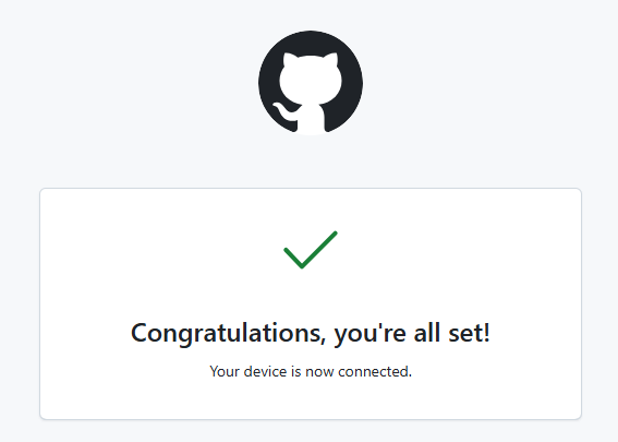 GitHubのCongratulations, you are all set! の画面